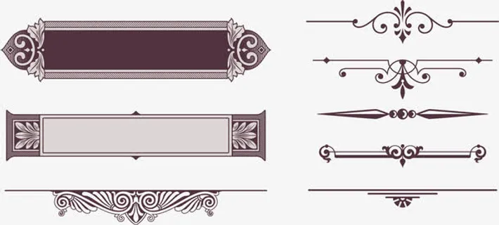 欧式证书元素矢量素材免抠