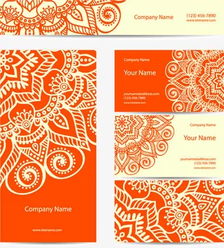 民族花纹卡片设计免抠