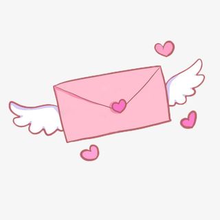 带翅膀的爱心信封免抠