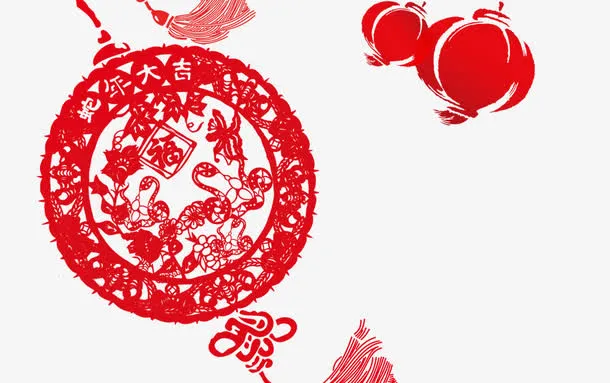 春节剪纸风格图片免抠