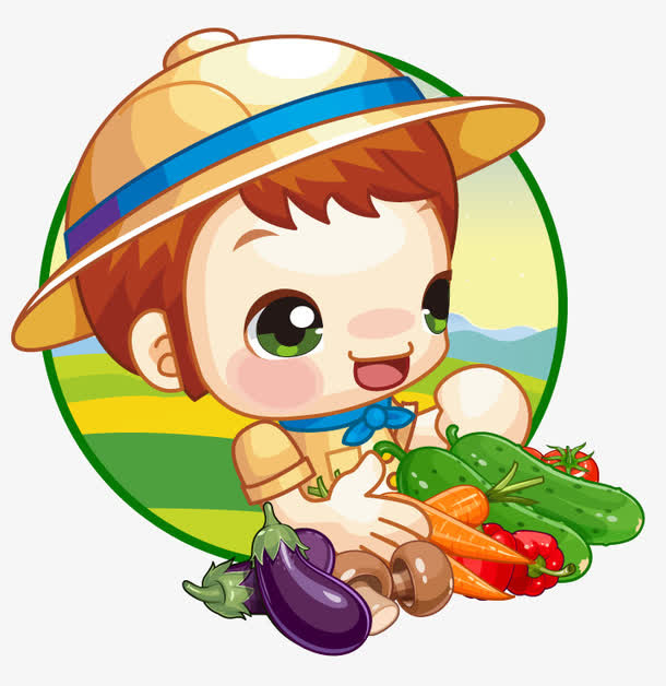 农产品卡通人物logo设计蔬菜免抠