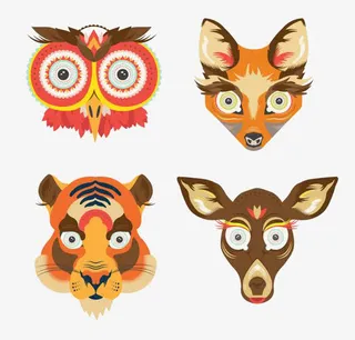 创意动物头像免抠