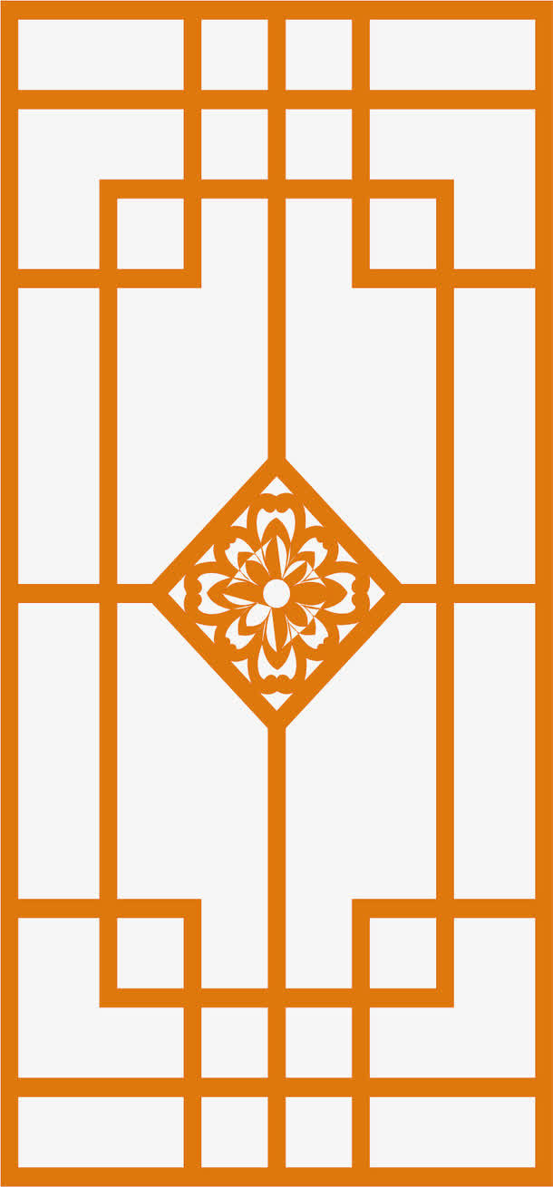 边框古典古风窗棂免抠