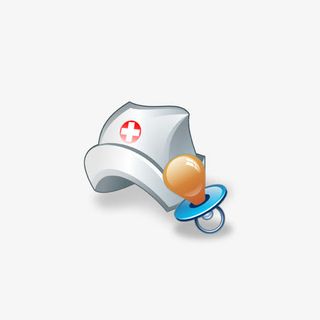 护士帽奶嘴图标元素PNG免抠