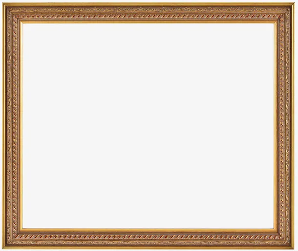 简约木质复古相框免抠