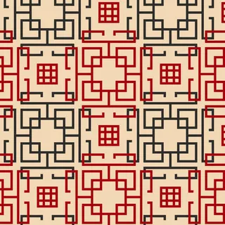 中国风正方形底纹免抠