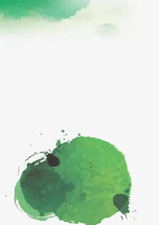 中国风绿色水墨免抠