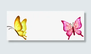 春天黄粉色纹理光效蝴蝶免抠装饰动物元素