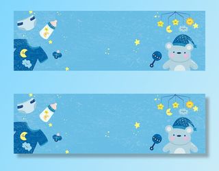 手绘简约儿童用品banner海报背景高清文艺清新背景
