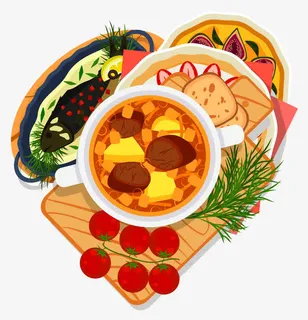 手绘餐厅国庆节中国菜免抠