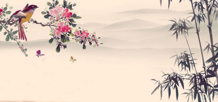 山水水墨家居背景墙高清