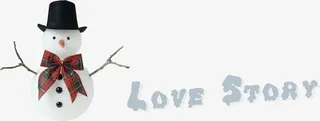 创意合成雪人造型文字爱情故事免抠