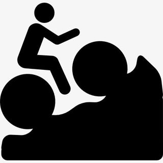 山地自行车骑车人的轮廓图标免抠