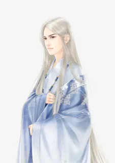 手绘古风隐雪免抠