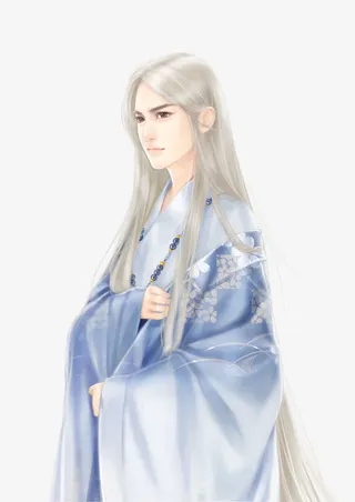 手绘古风隐雪免抠