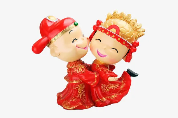 中国传统新郎新娘陶瓷免抠