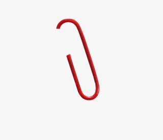 夹住的精致写实红色曲别针免抠