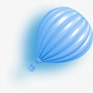 手绘蓝色梦幻氢气球免抠