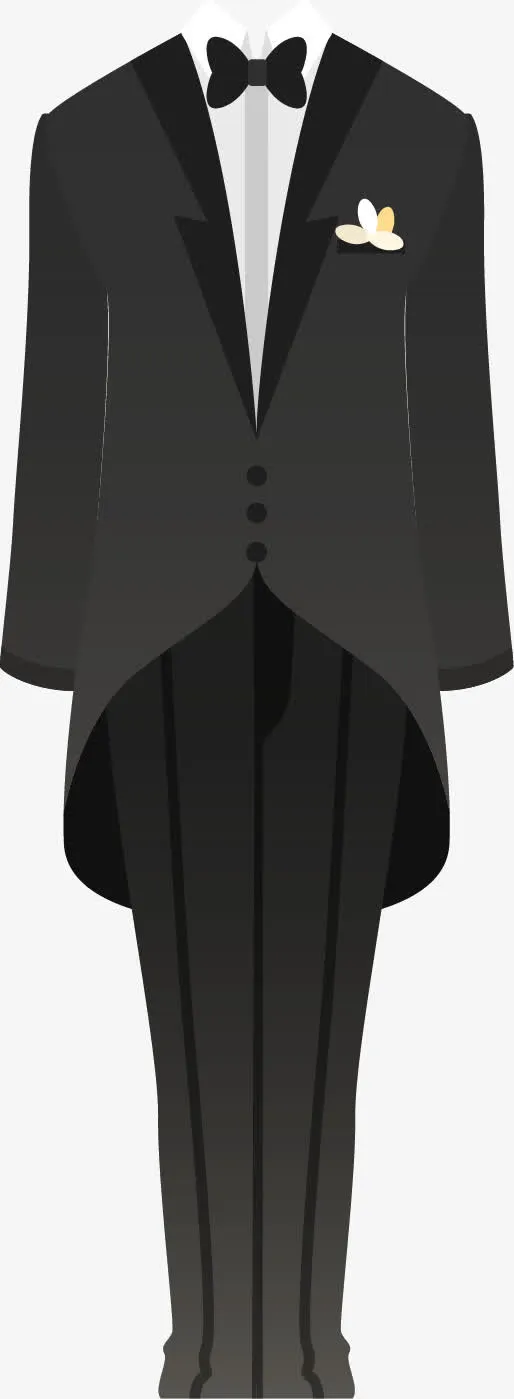 矢量手绘燕尾服免抠