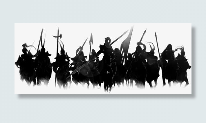 水墨古代军队士兵免抠