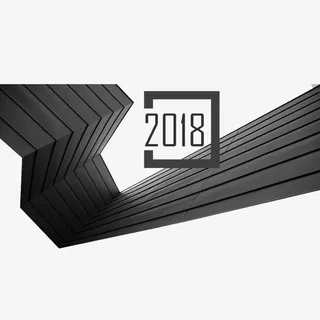 黑色折叠PPT装饰图案免抠