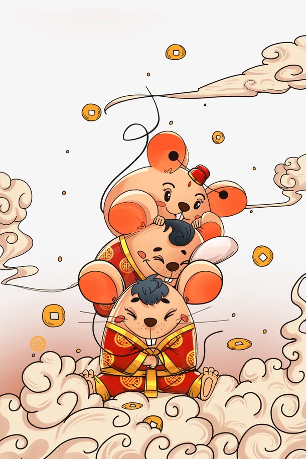 手绘鼠年元素免抠