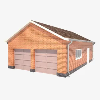 棕色屋顶停车库免抠