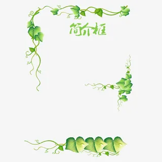 绿叶简介框免抠