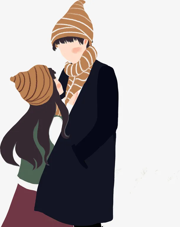 卡通手绘甜蜜的情侣免抠