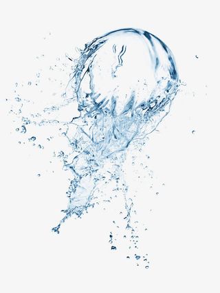 2017蓝色 水球 水花效果免抠