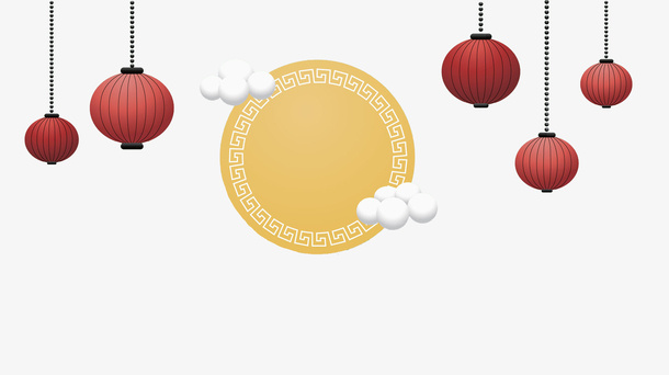 中国风红灯笼边框免抠图免抠