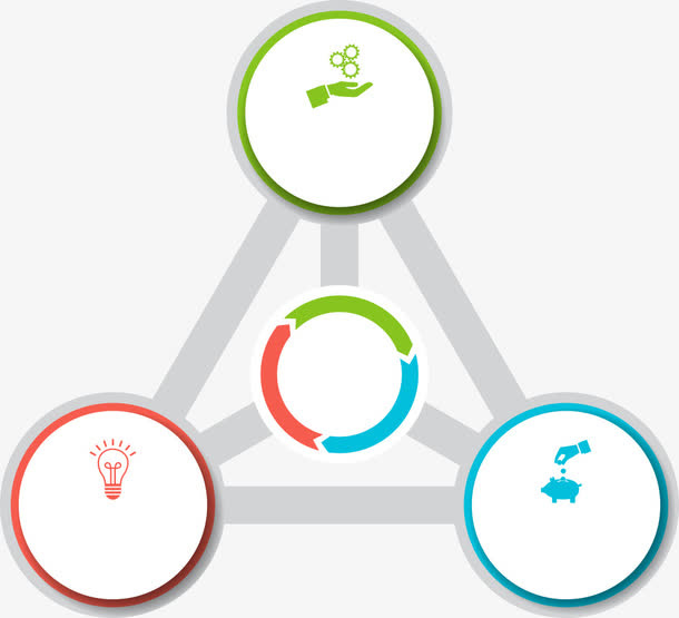 矢量圆环三角形图表免抠
