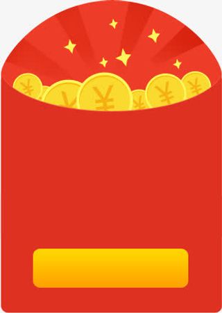 红包金币红白打开的红包免抠