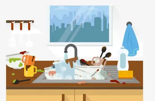 矢量图杂乱的厨房免抠