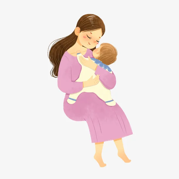 温柔妈妈抱婴儿免抠