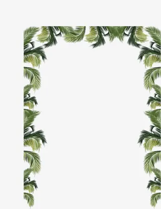矢量绿叶边框免抠