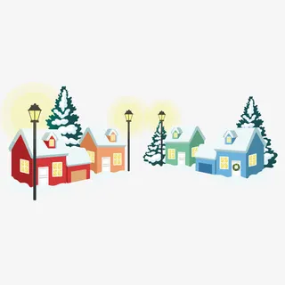 冬日的建筑植物免抠