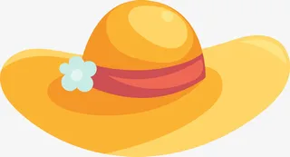 黄色草帽设计素材免抠
