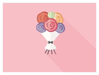 女王节时尚手绘花束背景海报素材高清