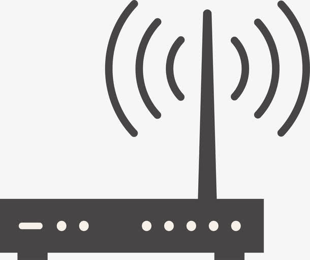 黑色无线路由器免抠