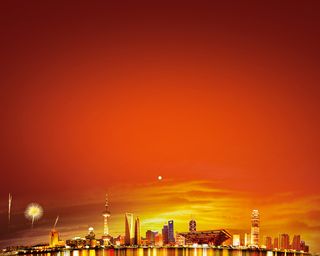 现代化城市建设背景板高清