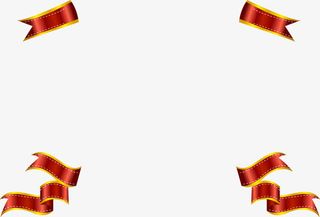 手绘红黄色渐变标签免抠