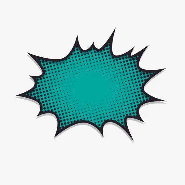 蓝色爆炸文字框免抠