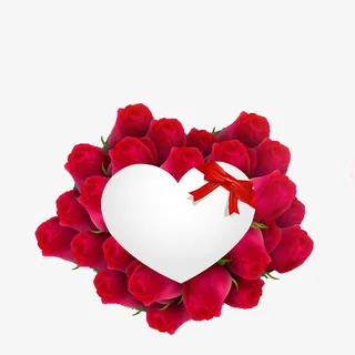 爱心玫瑰标签免抠
