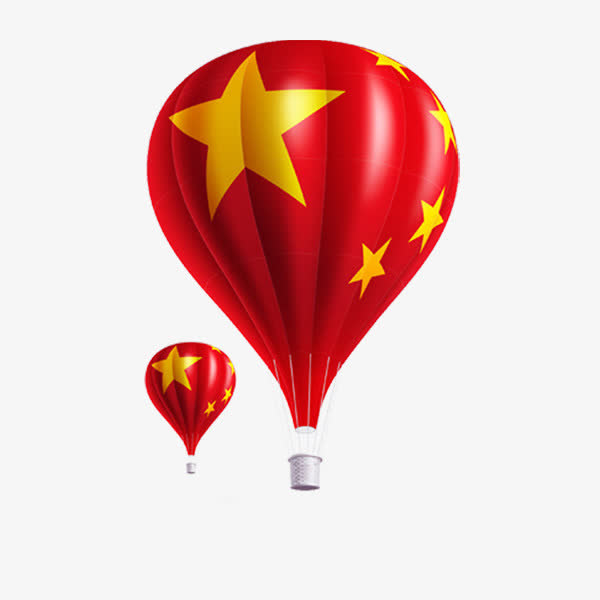 红色五角星爱国主题气球免抠