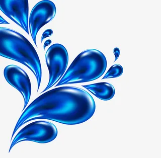 高亮蓝色水滴免抠