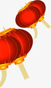 中秋节红色左灯笼免抠