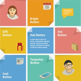 矢量卷角九宫格免抠