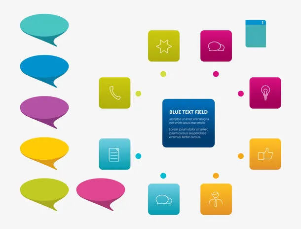 对话框信息合集矢量免抠