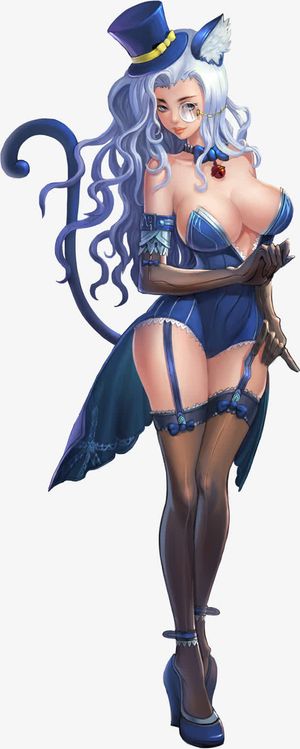 蓝色长发性感女生免抠